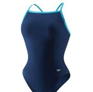 Blue Speedo One Piece Bathing Suit